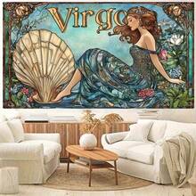 1pc,Aquarius-Themed Tapestry, Suitable For Outdoor Events, Photography Props, And Studio Backdrops. Ideal For Living Rooms, Bedrooms, Offices, And Family Gatherings. Two-Dimensional Design, Not Multi-Layered Or Solid Model. - Multicolor - View 3