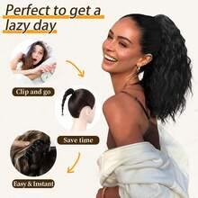 Ponytail Extension For Women18 Inch Pony Tails Hair Extensions Clip Ponytail Extension Soft Synthetic Hair Highlight Ponytail Extension For Daily Use - Multicolor - View 9