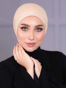 1件装时尚休闲优雅速戴头巾帽，经典简约风格，柔软透气的莫代尔面料，多功能针织头巾，适合日常生活、节日、聚会、祈祷等场合。 - 多色 - 查看 15