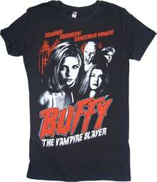 Buffy The Vampire Slayer Junior T-Shirt Cult Poster Officially Licensed - Svart - Visa 1