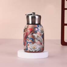 Elegant Stainless Steel Insulated Tumbler With Floral And Peacock Patterns, Portable And Reusable, Non-Slip Handle For Outdoor, Car, And Home Use, Travel Mug | Animal Print | Stainless Steel Water Bottle - Multicolor - View 13