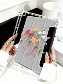 这款线条爱心图案平板电脑保护套兼容 iPad Air 11 英寸 M3 2025 / M2 2024、iPad Air 第五代 2022、iPad (A16) 11 英寸第十一代 2025，也兼容三星 Galaxy Tab 和 Kindle Paperwhite 第十二代 2024。透明背壳，时尚图案保护套，具备自动休眠/唤醒功能和气囊保护，适合作为礼物或办公用品。 - 彩色 - 查看 3