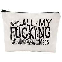Canvas Zipper Bag For Makeup, Stationery & Toiletries - Compact & Durable Cosmetic Pouch - túi đựng thuốc - Xem 6