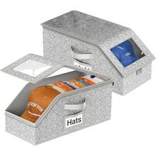 2 Pack Stackable Foldable Hat Storage Box With Hard Lid & Clear Window - Durable Fabric Organizer For Baseball Caps, Hats - Space-Saving Closet, Shelf, Under Bed Storage For Men & Women - Wardrobe Organizer & Storage, Hat Storage Organizer, Shelf Organizer, Clear Design, Sturdy Construction, Home Declutter, Compact Design, Reinforced Stitching, Home Organizer - Xám - Xem 12