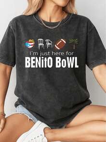 Bad Bunnny Haftime Benito Bowl Show M8327 Posters And Art Prints111 Washed T Shirt - 黑色 - 查看 1