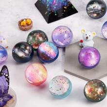 6pcs/Set Colorful Space Theme Bouncy Balls, 32mm Assorted Space Bouncy Balls, Suitable For Party Favors, Christmas Stocking Stuffers - Multicolor - View 1