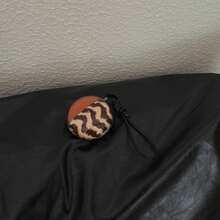 复古透明波浪米色耳机保护套，带挂绳，适用于华为Freebuds 7i、Freebuds 2、Freebuds SE 3、Freebuds 5i、Pro 3耳机，可爱韩版，秋冬款 - 棕色 - 查看 6