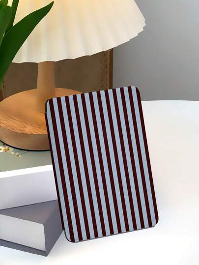 1pc Brown & Blue Striped Pattern E-Book Protective Case, Compatible With Kindle Paperwhite 5/Kindle NK 11/IPad (A16) 11 Inch 11th Generation 2025, IPad 10.2 Inch 10th Generation, With Auto Wake/Sleep Function, Slim & Convenient, Perfect Fit To Protect Your Tablet/E-Reader