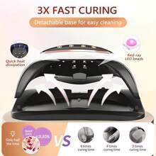 智能美甲灯，红光快速固化，四档定时，大LED运行灯显示，42颗LED双光源自动感应，可拆卸底座，专业美甲工具，手脚均可使用，高功率 - 白色 - 查看 6