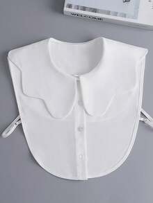 1pc Women's White Ruffled Collar Detachable Collar, Cute Style For Daily Wear, Age-Reducing - Multicolor - View 5