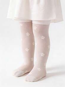 婴儿花卉提花网眼踩脚裤——度假季的理想之选，完美搭配法式乡村风格服装