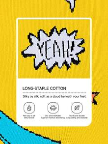 1/5 Pairs Unisex Cartoon Skateboard, Bicycle, Racing Car Graphic, Letter, Mountain Print Artistic Design Combed Cotton Crew Socks, Suitable For Travel, Home, Office, Holiday Gifts - Multicolor - View 3