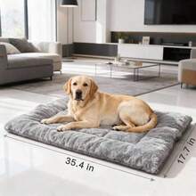 1PC Fluffy Pet Bed Mat, Machine Washable Dog Crate Pad & Comfortable Sleeping Mat For Small, Medium, Large Breed Dogs And Cats - 灰色 - 查看 11