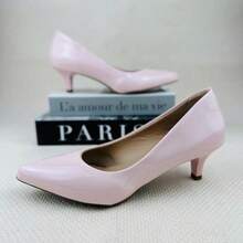 Women's Dress Shoe, Pointed Toe, Patent Leather, Low Heel (5cm), Comfortable, Casual, Evangelical Fashion. - 淺粉色 - 查看 4