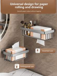 Wall Mounted Floating Shelves, Space-Saving Storage Rack For Kitchen, Bathroom - Gray-mS0646 - View 3