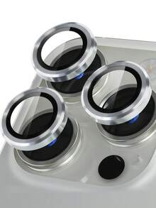 XINHONGYU 3pcs Silver Metal Camera Lens Protector Rings, Perfectly Fit, Circular Rear Camera Lens Film, Compatible With IPhone 17 Pro Max/17 Air/16 Pro Max/16 Pro/16 Plus/16/16E/15/14/13 Mini/12/11 Series - Silver - View 36