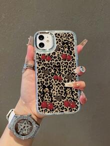 Y2K情人节手机壳，豹纹手机壳，樱桃爱心手机壳，银色摄像头保护设计，高端大气，兼容，兼容 15/16/17 Pro Max，快速发货，手机壳 - 無色 - 查看 6