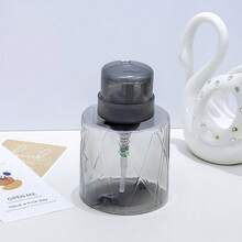 200ml Transparent Nail Art Pump Bottle, Nail Polish Remover Alcohol Separation Bottle, Transparent Nail Art Empty Bottle With Lock - Multicolor - View 10