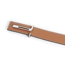 ECHAIN 1条男士经典金/银T型扣设计柔软PU皮革腰带，37毫米宽，情人节/父亲节礼物 - 彩色 - 查看 27