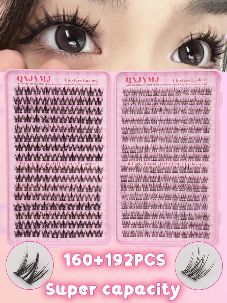 320片山茶花簇状假睫毛，DIY无胶自然妆效日常佩戴，适合新手及各种长度的睫毛簇，单根假睫毛，假睫毛，假睫毛 - C - 查看 1