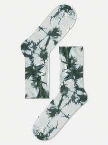 1/5 Pairs Unisex Couples Tie-Dye Tie Dye Graffiti Hip-Hop Artistic Design Combed Cotton Casual Socks, Suitable For Travel, Home, Office, Holiday Gifts, Spring/Summer - Multicolor - View 30