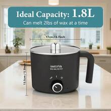 Kitchen mommy 1-2人多功能电饭煲和火锅，1.8升容量，不粘涂层，双温控，人体工学手柄，适合宿舍和办公室烹饪 - 查看 5