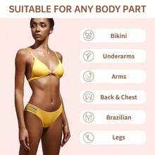 Wax Strips Body Hair Removal Strip, Dual Sides Bikini Brazilian Wax For Women Men Face Arms Legs BackUnderarm Waxing Kit Suit Many Skin Rose Scent - 玫瑰 - 查看 4