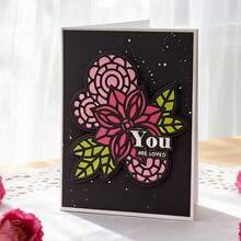 Creative Flower Cutting Dies, DIY Scrapbooking Album And Embossing Stencil, Greeting Card Making Tool, Card Paper Cutting Crafts ,Gift Card Making Template Die Cuts. - Silver - View 10