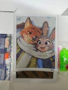 1件装钻石画套装，DIY水晶钻石马赛克画，钻石，画布，家居墙面装饰，情人节手工礼物