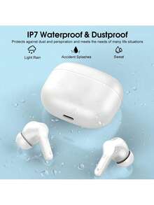 New Air5 Wireless In - Ear Earbuds With Ultra - Long Battery Life & High - Fidelity Sound  IPX4 Waterproof / Sweatproof - 白色 - 查看 7