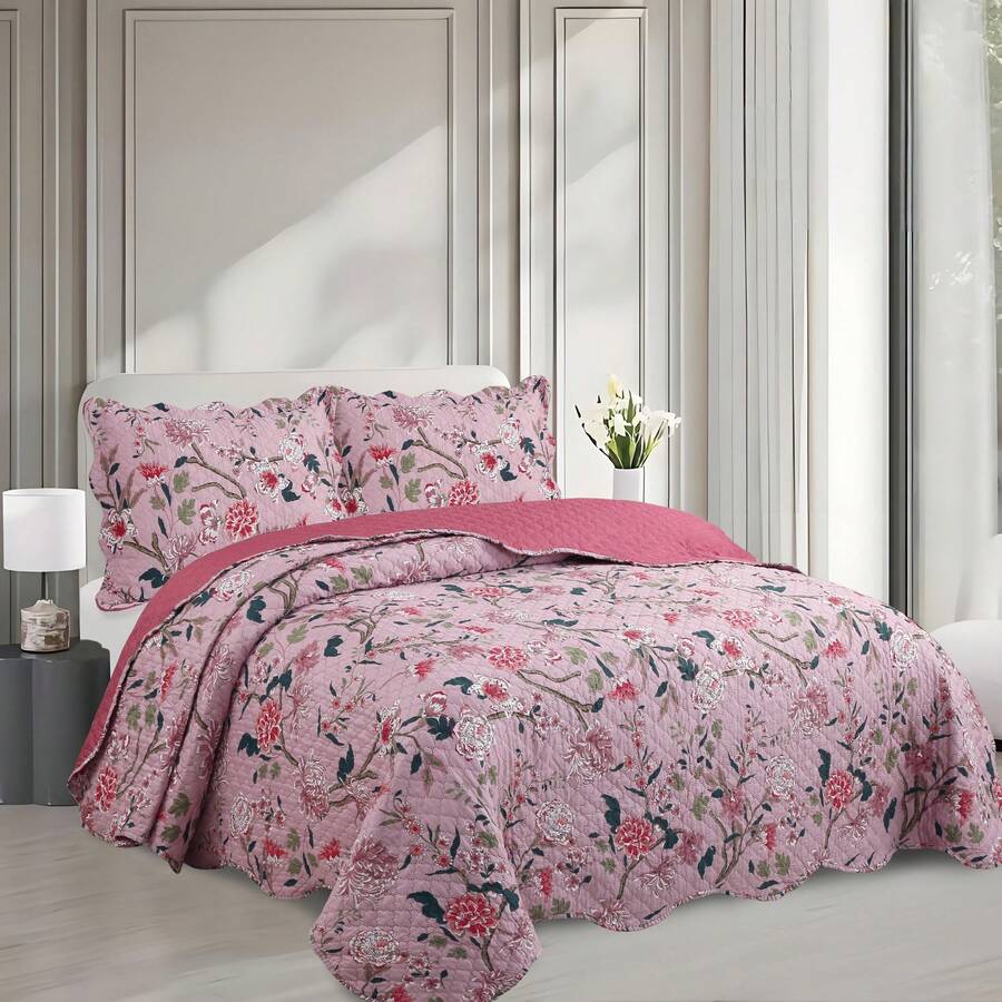 Double-Sided 3-Piece Printed Bedspread Set. - 列印 26 - 查看 1