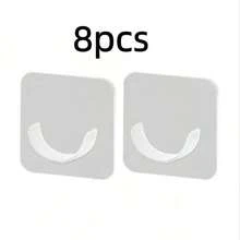 2/4/6pcs Strong Adhesive Wall Hooks - No Drilling Required, Easy Installation, Suitable For Kitchen, Bathroom, Bedroom - Multi-Purpose Hooks For Towels, Clothes, Keys - Stylish White Design - Transparent - View 16