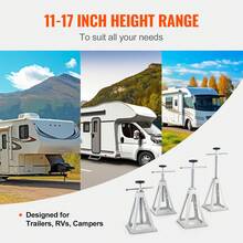 RV Stabilizer Jacks, 4 Pack Aluminum RV Leveling Jacks, RV Stack Jacks For RV Travel Trailer Camper, Single Screw Jack Support Up To 6000 Lbs, Adjustable From 11 Inch To 17 Inch - 4-piece Set - 6000 Lbs Capacity - View 4