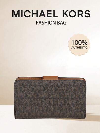 Michael Kors Women's Wallets RFID Blocking Leather Trifold Clutch Wallet Credit Card Holder Ladies Travel Wallet Purse With Pen Holder