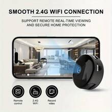 1pc 1080P HD Mini Hidden Spy Camera, Supports 2.4G Wireless Network Connection, Controlled By App, With Voice Intercom And Motion Detection, Rechargeable Battery, Suitable For Indoor And Outdoor Home Security. - Black - View 3