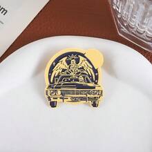 New Electroplated Metal Color Brooch Geometric Metal Badge Car Angel Wings Film And Television Peripheral Gift Pin - QHXZ4447 - 查看 5