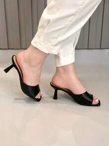 Elegant Ruffled Feminine Wedding Dress - màu đen - Xem 5