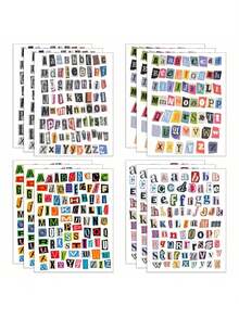 181 Pieces Of Retro Alphabet Stickers, Suitable For Scrapbooks, Journals, Planners - Includes 4 Sheets Of A-Z Uppercase And Lowercase Alphabet Stickers, Matte Paper/Decorative DIY Craft Materials, Durable Irregular Cut Design, Specially Designed For Scrapbook And Planner Decoration - 4 張 - 查看 2