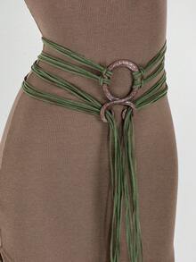 1条长绳结腰带，女士北欧女巫腰链，巨魔斜挎腰带，维京配饰，适合波西米亚风格连衣裙 - A - 查看 4