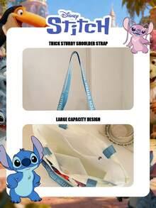Disney Túi xách gấp gọn in hình Stitch chính thức, túi đeo vai dung tích lớn, túi dây rút hình Stitch tinh nghịch dễ thương, túi xách nhẹ, nhiều kiểu dáng dành cho nữ và bé gái, thích hợp để đi mua sắm, sử dụng hàng ngày và làm phụ kiện thời trang. - Nhiều màu - Xem 11