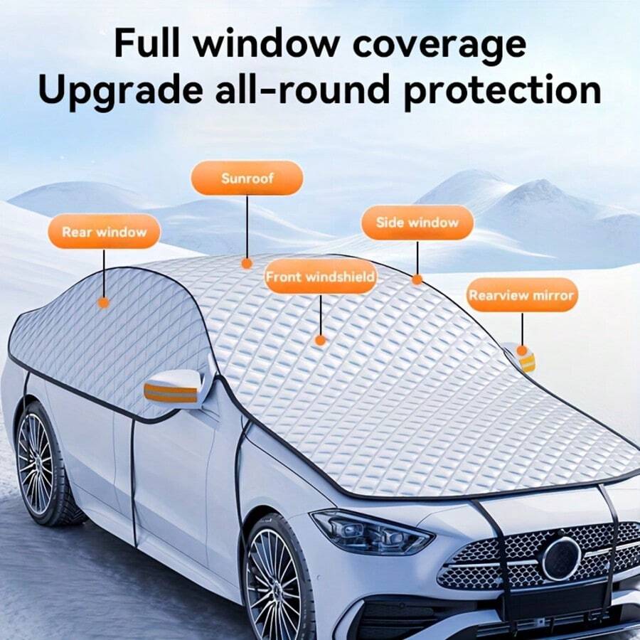 Snow Cover, Car Windshield Snow Cover, Front Windshield Cover, Car Insulation Cover, Foldable Car Windshield Snow Cover, Multi-Season Protection, Magnetic Attraction Function, Quick Installation, Oxford Cloth Anti-Frost, 4-Season Essential Car Accessory - A - View 1
