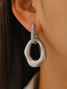 一对时尚夸张、大气、高端的不规则圆形耳环，尽显女性气质，个性十足，高端大气，适合日常佩戴。 - 耳環 - 查看 4