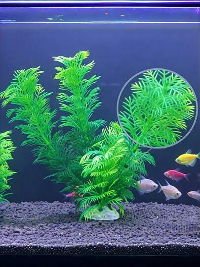 1pc Vivid Aquarium Decor, Artificial Aquarium Plants, ABS Plastic Fish Tank Decorations, Realistic Aquatic Plants Decor Suitable For Freshwater Fish Tank, Providing Natural Hiding And Resting Place For Fish And Shrimp
