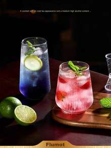 1个极简主义耐热耐冷水滴形玻璃杯，适用于茶、果汁、咖啡、拿铁、莫吉托、鸡尾酒 - 無色 - 查看 4