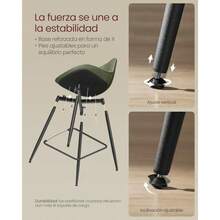 CYVASAGLE - Juego de 2 taburetes de Bar con Altura de mostrador con Espalda Respaldo ergonómico Piel sintético Patas de Metal taburetes de Bar de 24.4 Pulgadas de Alto para Cocina Isla de hogar - Y yo seré verde - Ver 5