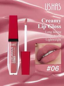 USHAS Matte Lip Gloss, Long-Lasting Waterproof, Velvet Texture, Lightweight Formula, Liquid Lipstick Suitable For All Skin Types - #06 - View 9