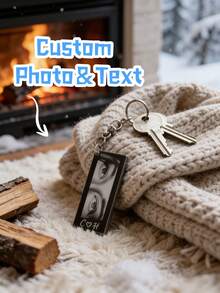 1PC Custom Eye Photo Keychain – Upload Close-Up Or Any Photo, Customize Couple's Initials, Double-Sided Acrylic, Driver's Safety Gift For Him/Her, Anniversary/Birthday/Valentine's Day Souvenir - Multicolor - View 1