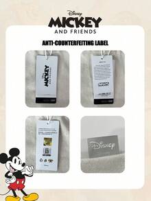 Disney 疯狂动物城官方授权1件装疯狂动物城尼克图案手提包，女士购物袋，大容量可折叠手提包，抽绳单肩包，轻便手提包 - 专为女性/女士/女孩设计，适合日常/购物/外出 - 彩色 - 查看 3