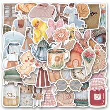 50Pcs Aesthetics Stickers ,High Quality Stickers For Scrapbook,Graffiti Sticker,Journaling,Laptop,Bumper,Skateboard,Water Bottles,Computer,Cartoon,Hard Hat,Car Stickers,Stickers Can Bring A Lot Of Fun To Your Life,The Perfect Gift For Adults - Multicolor - View 1