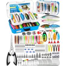 Fishing Lures Kit With Removable Tray 373PCS Fishing Tackle Box With Tackle Included Fishing Gear Pliers Weights Hooks Accessories Fishing Tackle Lure Kit Gifts For Men Bass Trout - 如圖 - 查看 8